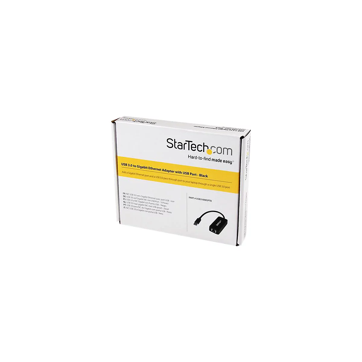 StarTech.com USB 3.0 SuperSpeed auf Gigabit Ethernet Lan Adapter mit USB Port - 10/100/1000 RJ45 NIC Netzwerkadapter - St/Bu - Schwarz - Netzwerkadapter - USB 3.0 - Gigabit Ethernet