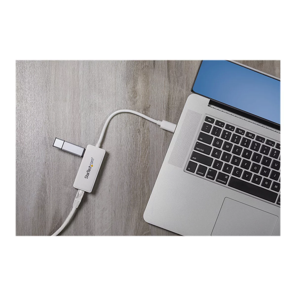 StarTech.com USB 3.0 SuperSpeed auf Gigabit Ethernet Lan Adapter mit USB Port - 10/100/1000 RJ45 NIC Netzwerkadapter - St/Bu - Weiß - Netzwerkadapter - USB 3.0 - Gigabit Ethernet