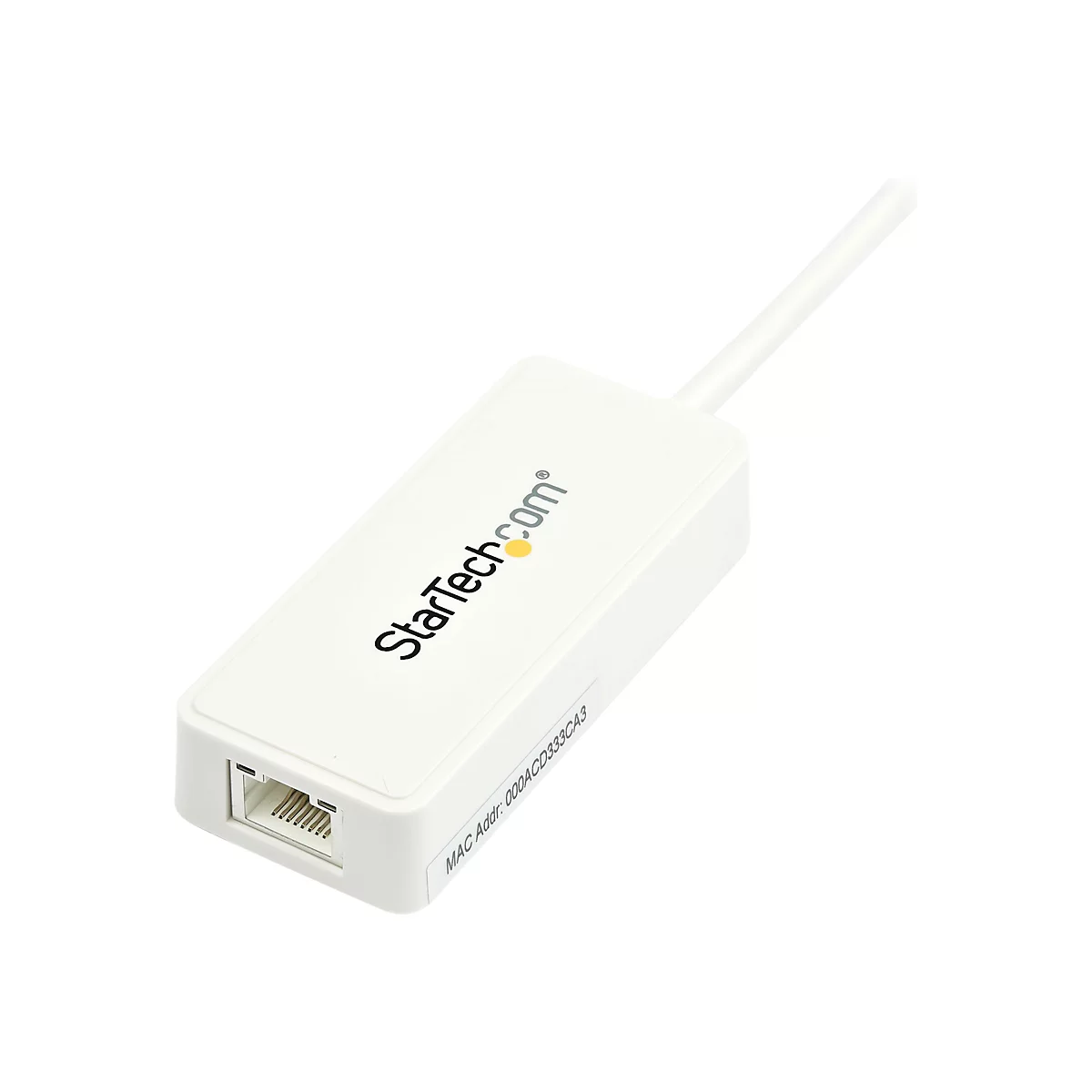 StarTech.com USB 3.0 SuperSpeed auf Gigabit Ethernet Lan Adapter mit USB Port - 10/100/1000 RJ45 NIC Netzwerkadapter - St/Bu - Weiß - Netzwerkadapter - USB 3.0 - Gigabit Ethernet