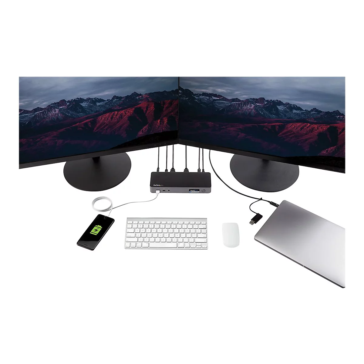 StarTech.com USB-A & USB-C Docking station - Hybrid Universal Laptop Dockingstation für zwei Monitoren 4K60Hz HDMI & DP - USB 3.1 Hub, GbE - 60W Power Delivery - Windows, Mac & Chrome (DK30C2DPPDUE) - Dockingstation