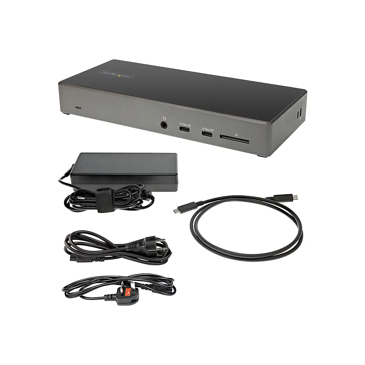 StarTech.com USB-C Dock - Dreifach 4K Monitor - USB Typ-C Dockingstation - 100 W PD 3.0 - DP 1.4 Alt Mode & DSC, 2x DisplayPort 1.4/HDMI 2.0 - 6xUSB (2x 10Gbps) - Windows/Chrome (DK31C2DHSPDUE) - Dockingstation - USB-C - HDMI, 2 x DP - GigE