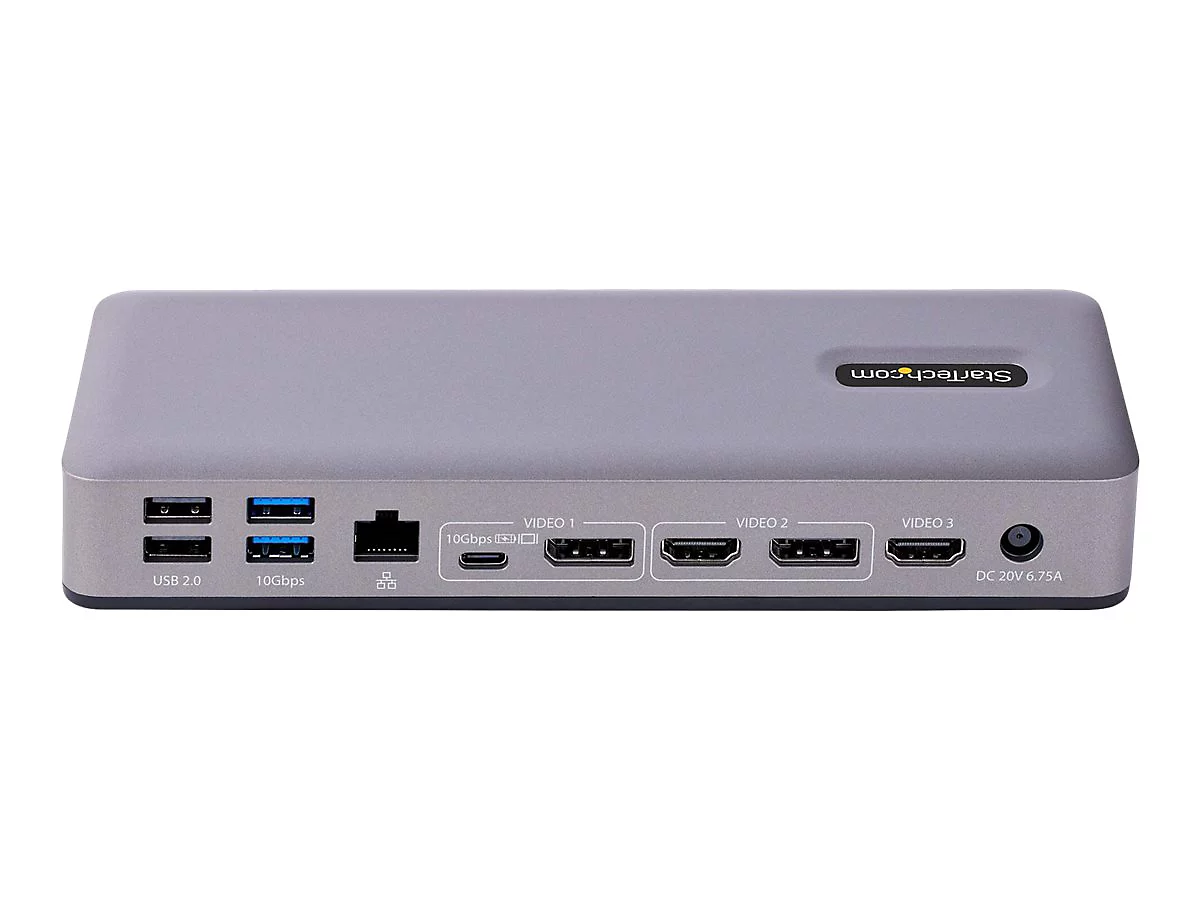 StarTech.com USB-C Docking Station - Multi Monitor HDMI/DP/DP Alt Mode USB-C Dock - 3x 4K30 / 2x 4K60 - 7-Port USB Hub - 60W Power Delivery - GbE