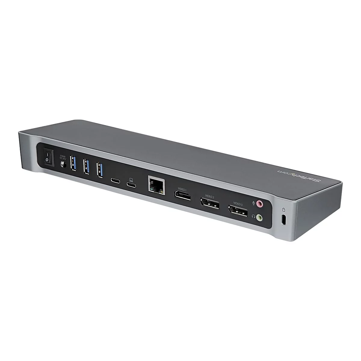 StarTech.com USB-C Dockingstation - Drei 4K Monitor Docking station mit zwei DisplayPort & HDMI - 100W Power Delivery - USB-C, 4x USB-A Hub - USB 3.1 Gen 1 Typ-C Dock - Windows & Mac (DK30CH2DEPUE) - Dockingstation - USB-C - HDMI, DP - GigE - TAA-...