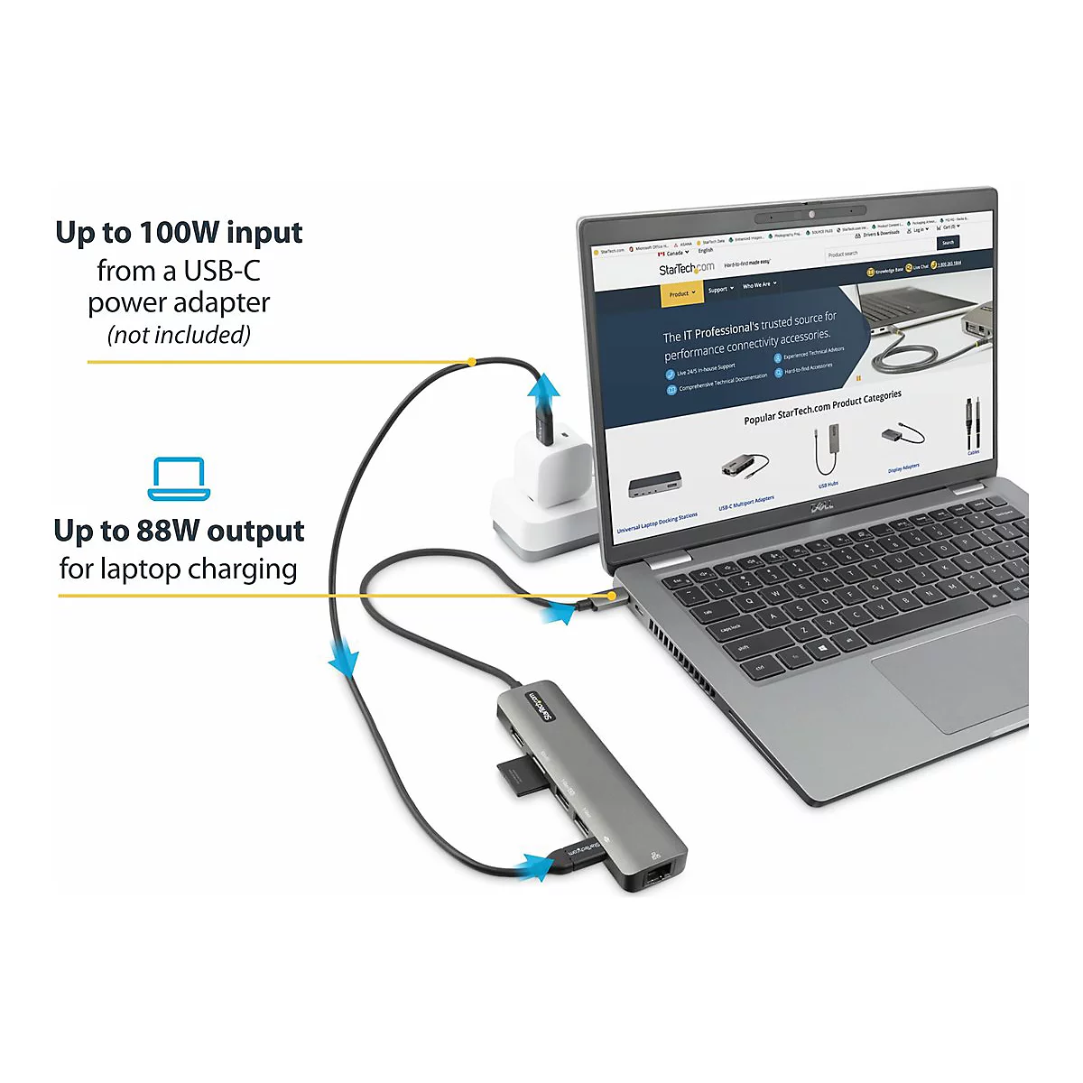 StarTech.com USB-C Multiport Adapter - USB-C auf 4K 60Hz HDMI 2.0, 100W Power Delivery Pass-through, SD/MicroSD, 2 Port USB 3.0 Hub, GbE - USB-C Mini Dock - 30cm langes Kabel (DKT30CHSDPD1) - Dockingstation - USB-C / Thunderbolt 3