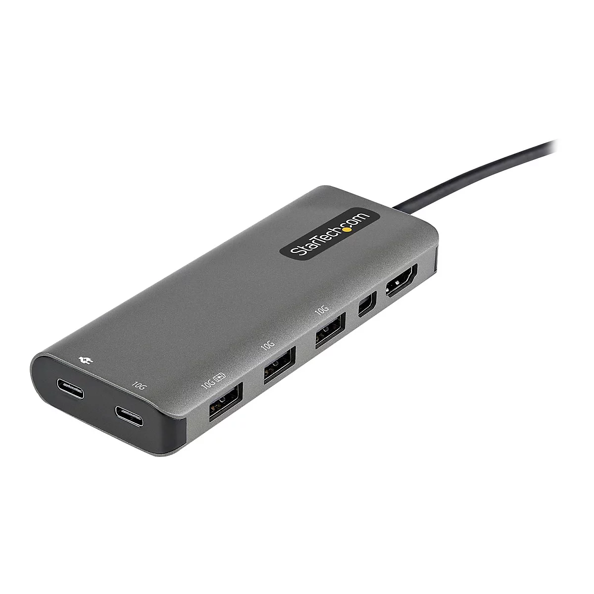 StarTech.com USB-C Multiport Adapter - USB-C auf HDMI oder Mini DisplayPort 4K 60Hz, 100W Power Delivery Pass-Through, 4-Port 10 Gbit/s USB Hub - USB Typ-C Mini Dock - 30cm Kabel (DKT31CMDPHPD) - Dockingstation - USB-C / Thunderbolt 3