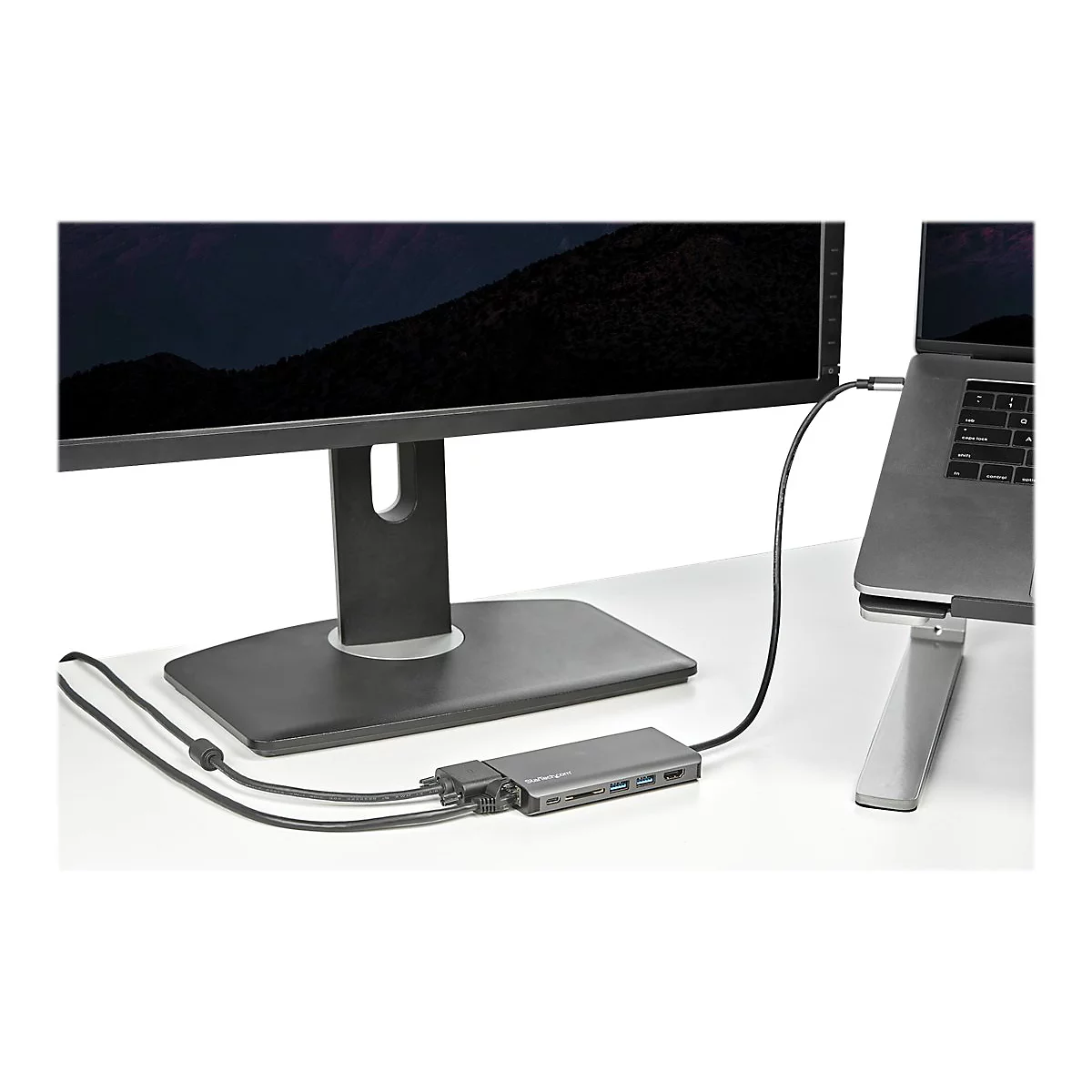 StarTech.com USB C Multiport Adapter, USB-C Mini Travel Dock with 4K HDMI or 1080p VGA, 3x USB 3.0 Hub, SD, GbE, Audio, 100W PD Pass-Through, Portable Docking Station for Laptop/Tablet - USB 3.0 Mini Dock - Dockingstation - USB-C - VGA, HDMI - 1GbE