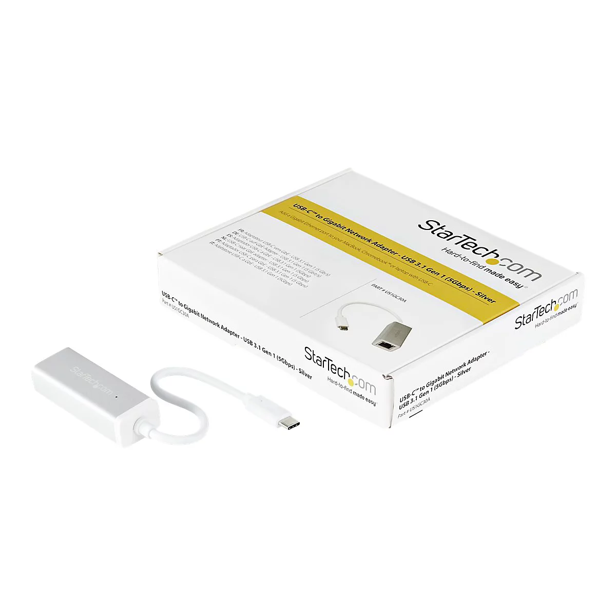 StarTech.com USB-C to Gigabit Ethernet Adapter - Aluminum - Thunderbolt 3 Port Compatible - USB Type C Network Adapter (US1GC30A) - adaptateur réseau - USB-C - Gigabit Ethernet