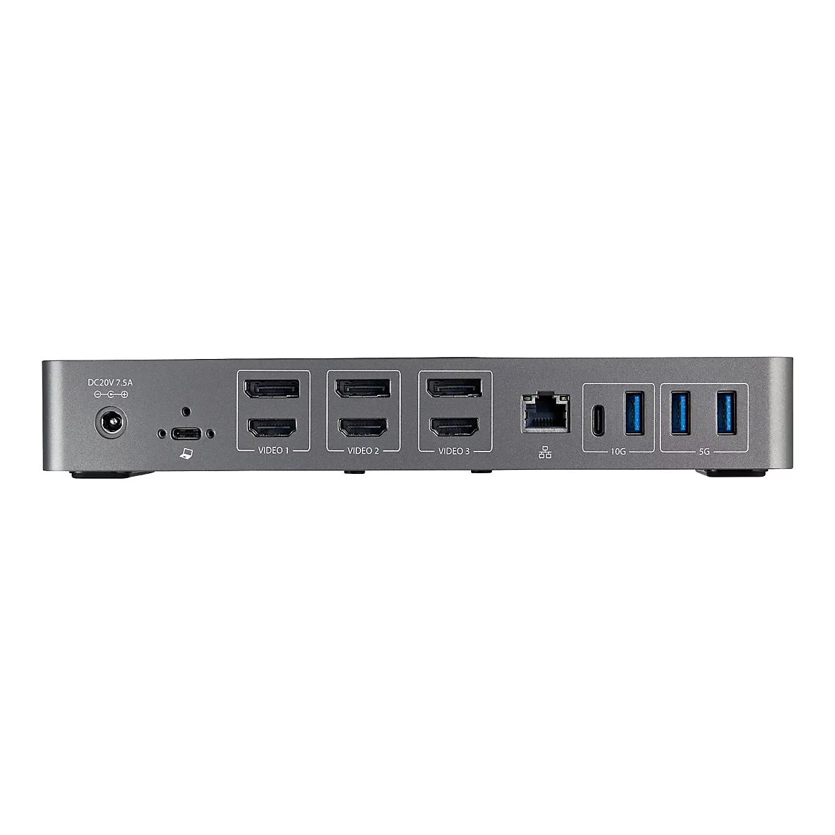 StarTech.com USB-C USB-A Dock - Hybrid Universal Triple Monitor Laptop Docking Station DP & HDMI 4K 60 Hz - 85W PD, GbE - Dockingstation - USB-C - 3 x HDMI, 3 x DP - GigE