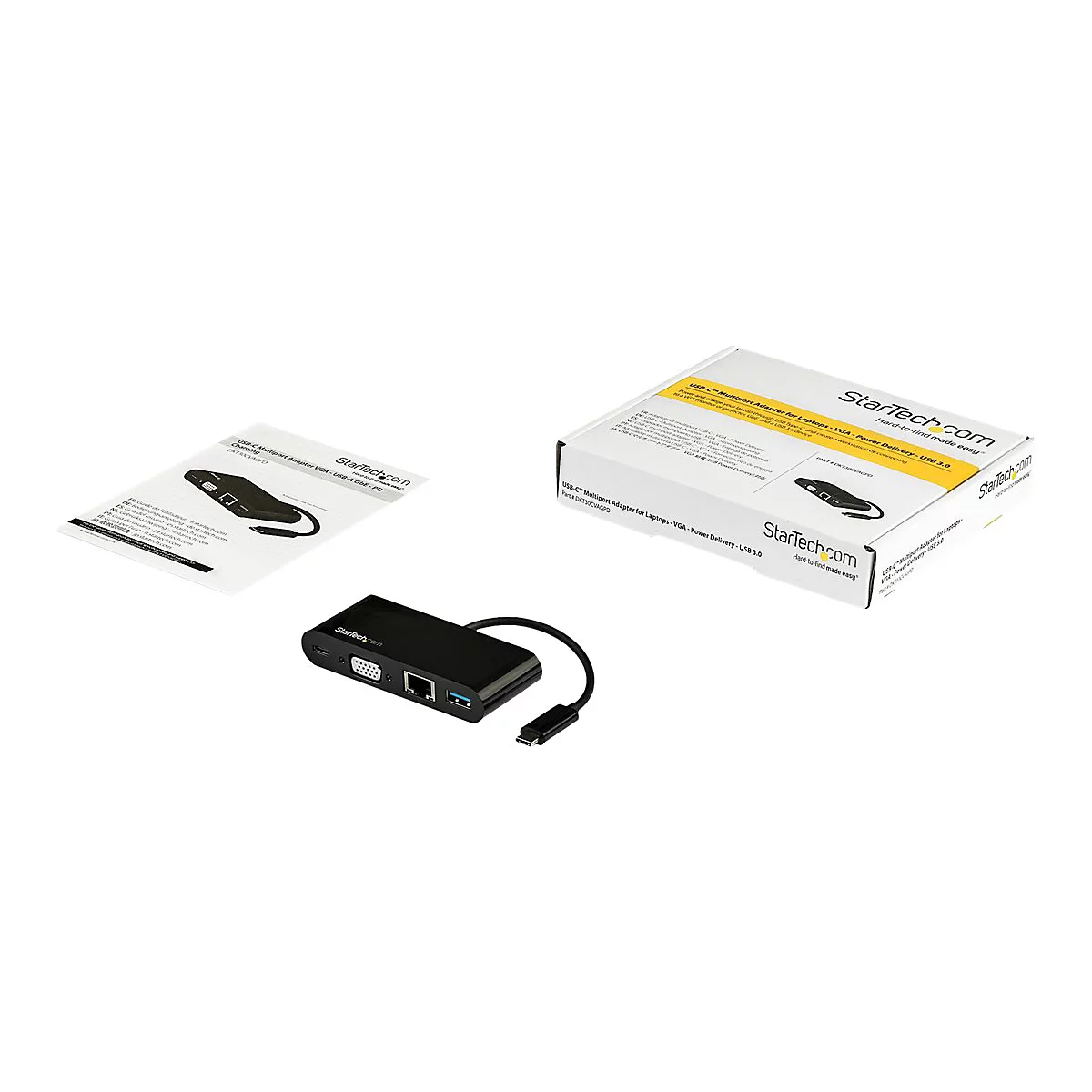 StarTech.com USB-C VGA Multiport Adapter - Power Delivery (60W) - USB 3.0 - Gigabit Ethernet - USB C Adapter für Mac, Windows, Chrome OS - Dockingstation - USB-C - VGA - GigE