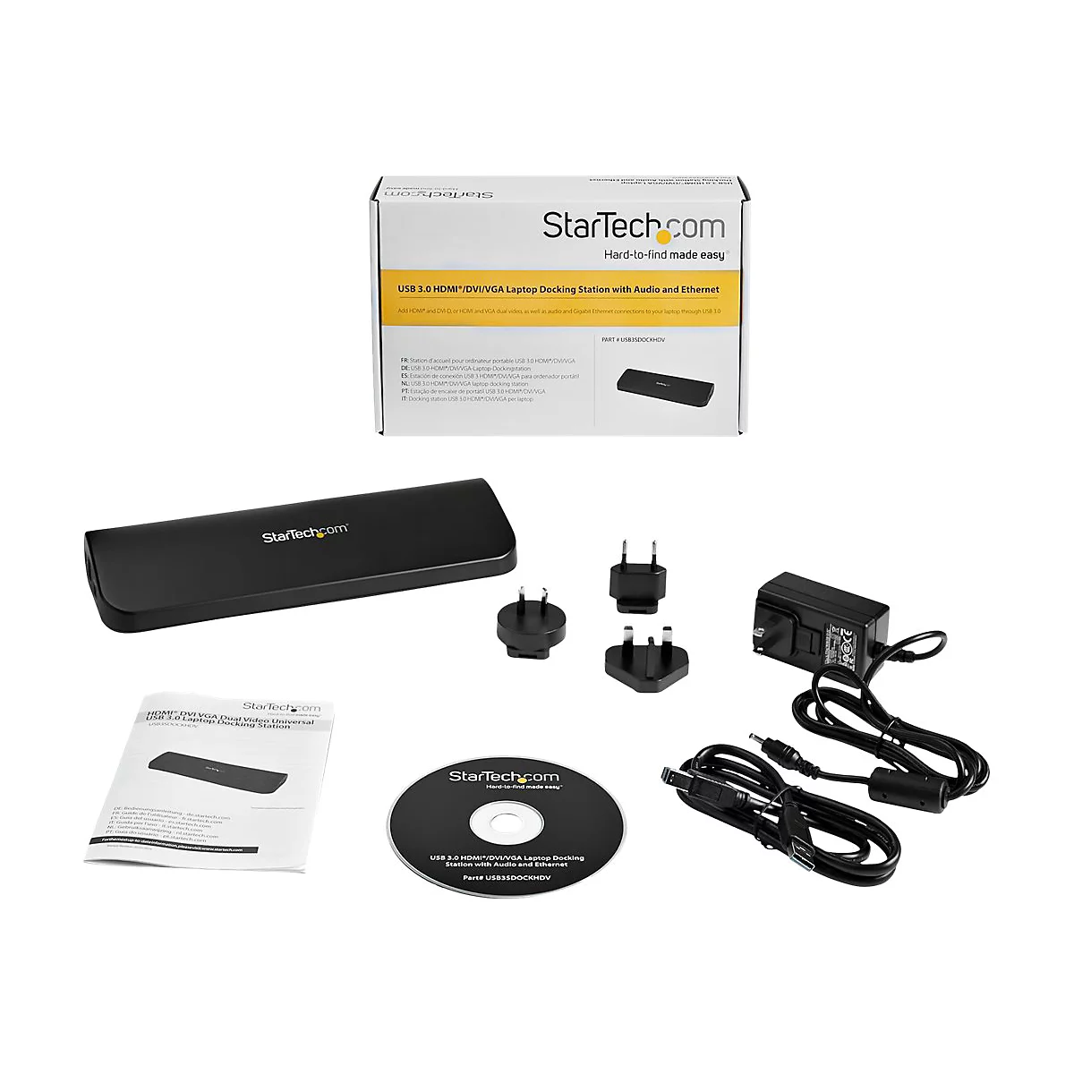 StarTech.com USB3SDOCKHDV USB Dockingstation, USB 3.0, dual Monitor, HDMI&reg; & DVI/ VGA, RJ45 Ethernet Port, kompatibel mit Windows/macOS (USB3SDOCKHDV) - Dockingstation - USB - VGA, HDMI - 10Mb LAN