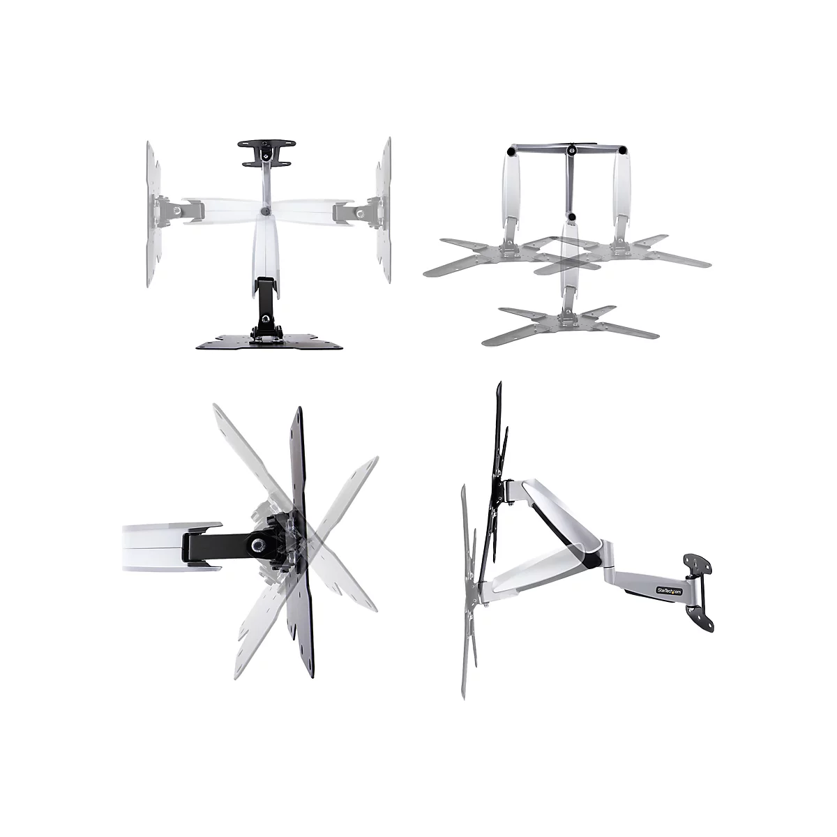 StarTech.com VESA TV Wall Mount, TV Mounting Bracket For 23'-55' Displays, Adjustable Full Motion TV Wall Mount Supports 66lb (30kg), Extendable/Tilting/Swivel Monitor Wall Mount - Low Profile/Slim Display Mount (FHA-TV-WALL-MOUNT) - Befestigungsk...