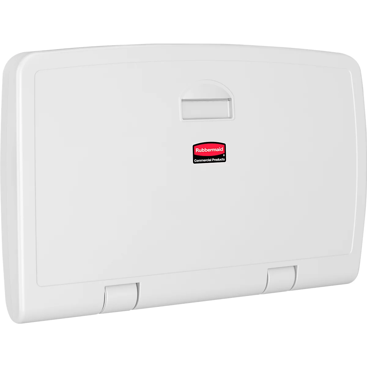 Station à langer Rubbermaid®, pour montage mural horizontal, antimicrobien, pliable, tablette, support pour jusqu'à 40 documents, PP, blanc