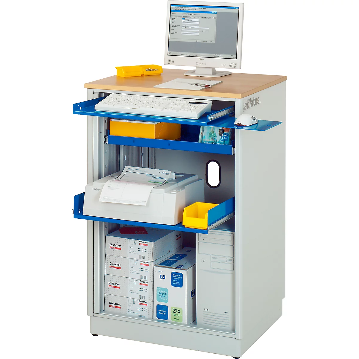 Station d'ordinateur de type 2000 adlatus, l. 720 x P 660 x H 1100 mm, fixe