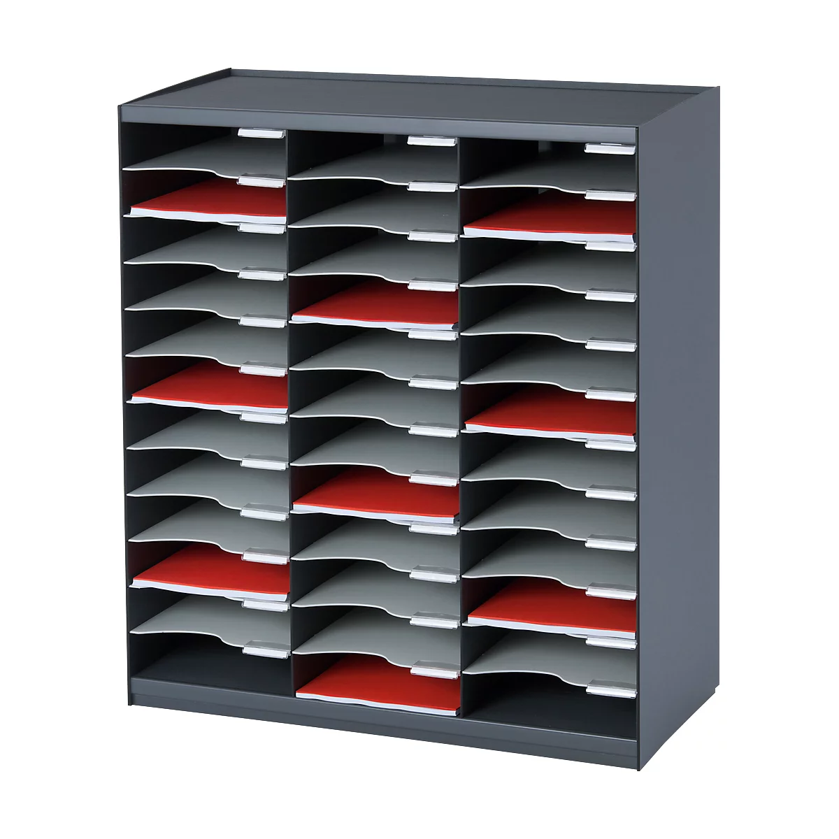 Station de tri PAPERFLOW, format A4, polystyrène, 36 compartiments, anthracite
