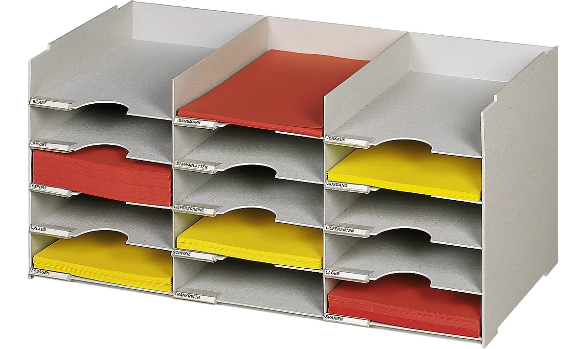 PAPERFLOW Organiseur de tiroir, 6 compartiments, gris