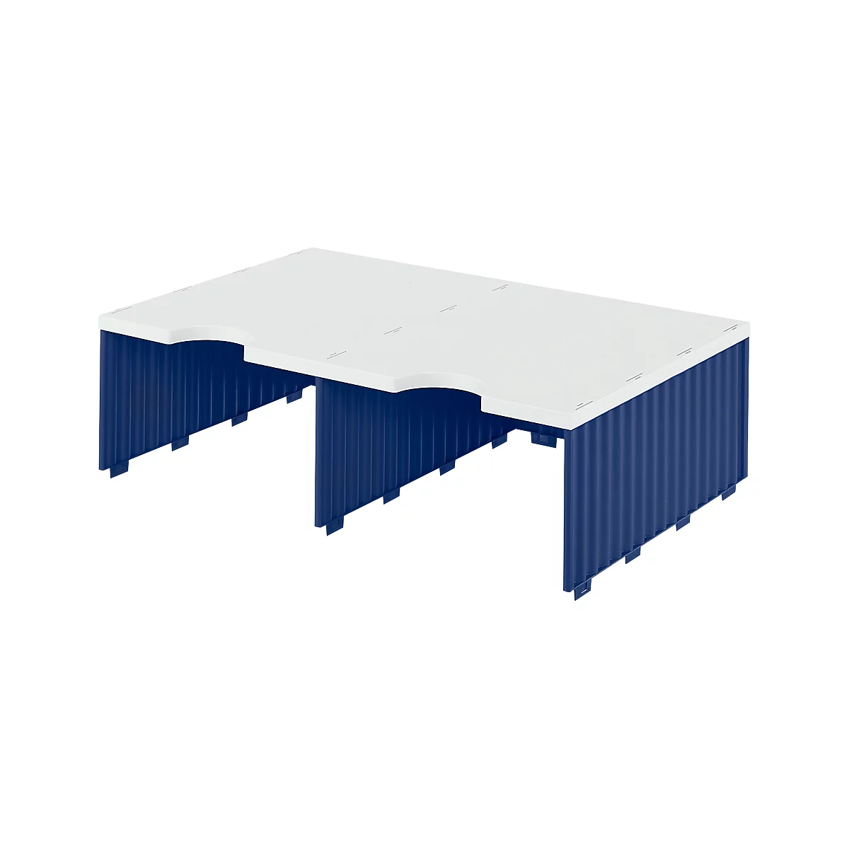 Station de tri styrodoc Jumbo styro®, format C4, 1 étage/2 rangées/2 compartiments, bleu