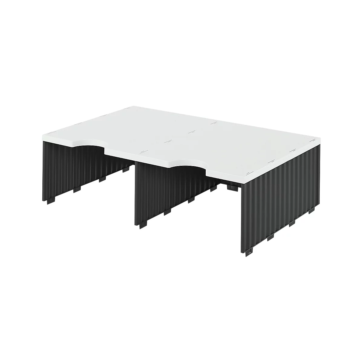 Station de tri styrodoc Jumbo styro®, format C4, 1 étage/2 rangées/2 compartiments, noir