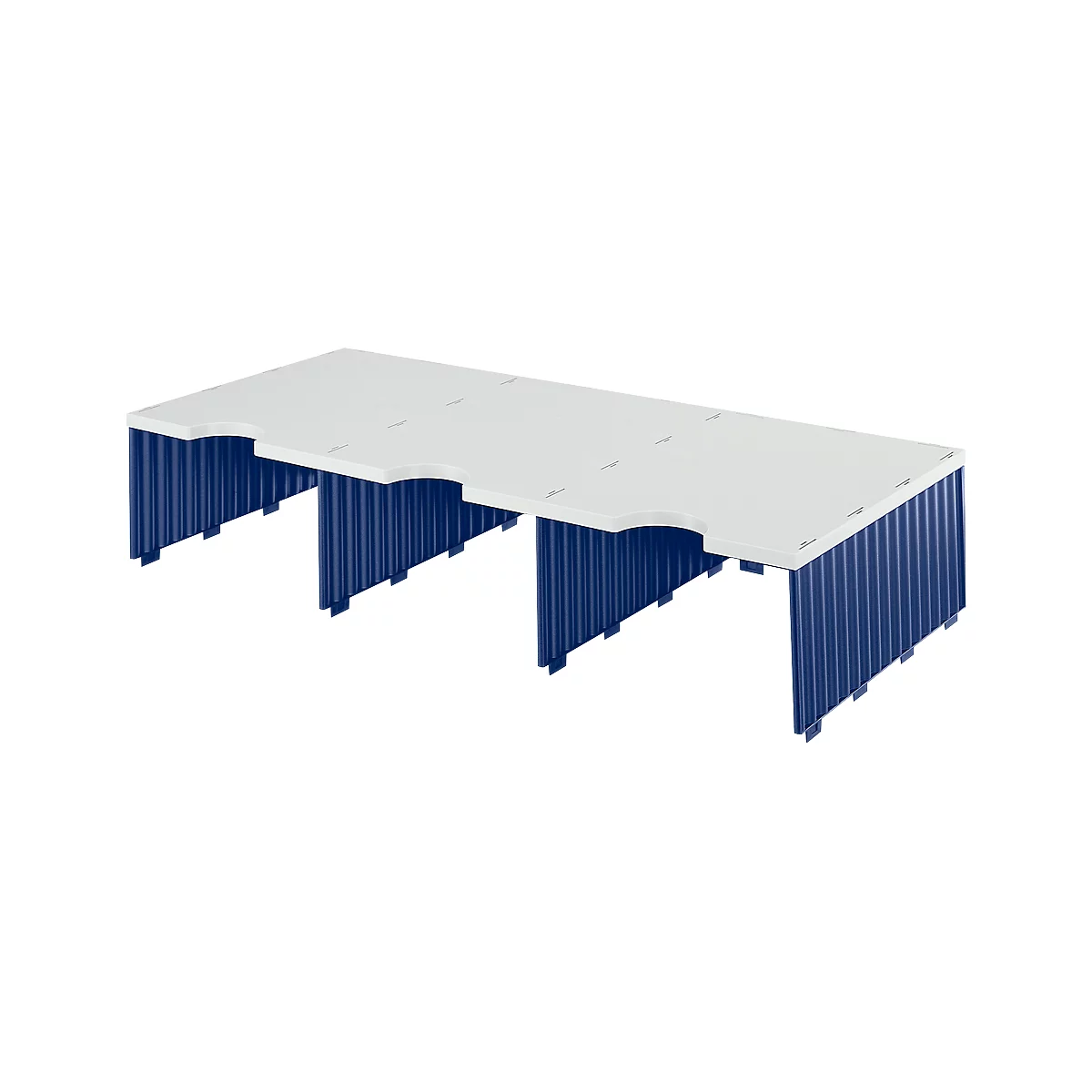 Station de tri styrodoc Jumbo styro®, format C4, 1 étage/3 rangées/3 compartiments, bleu