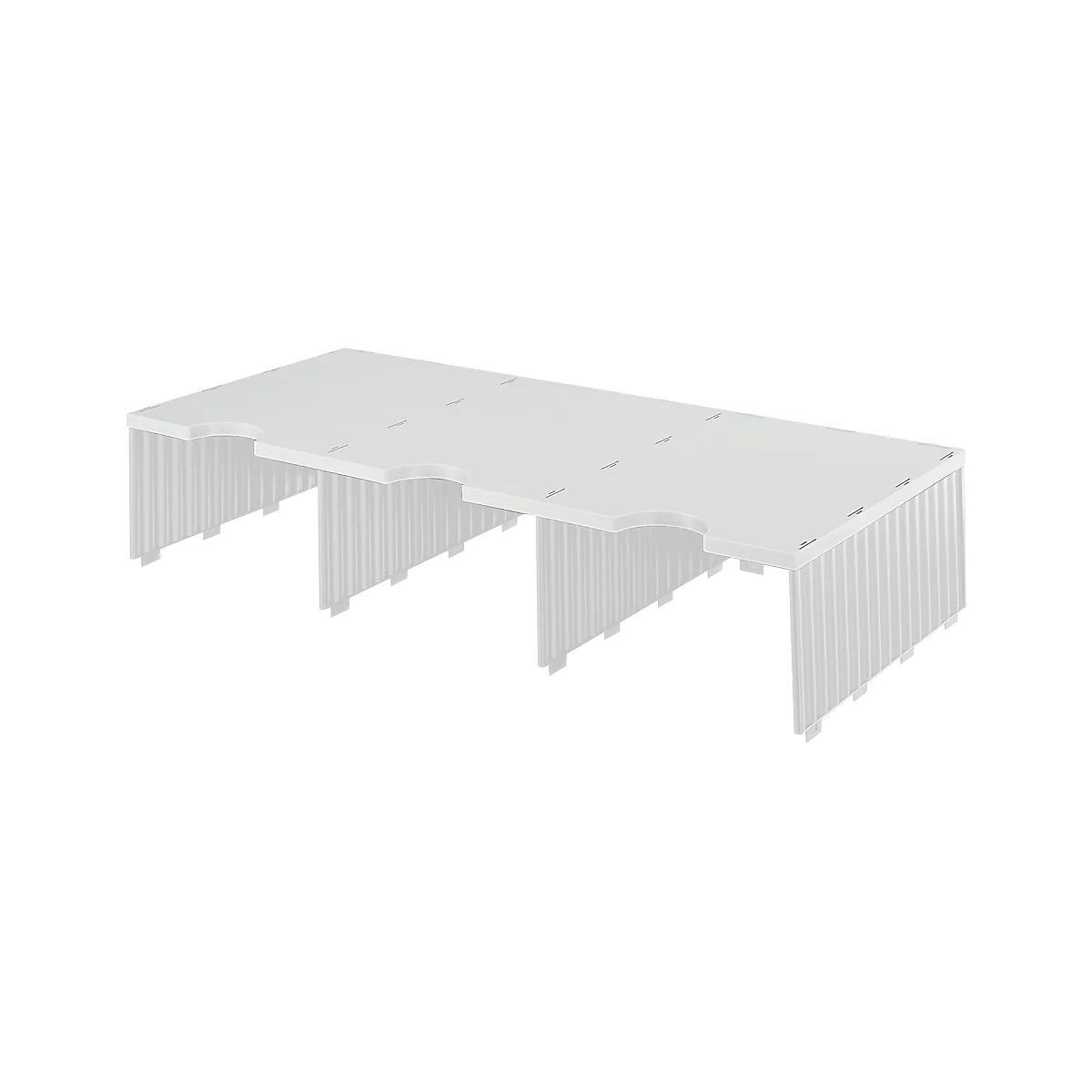 Station de tri styrodoc Jumbo styro®, format C4, 1 étage/3 rangées/3 compartiments, gris
