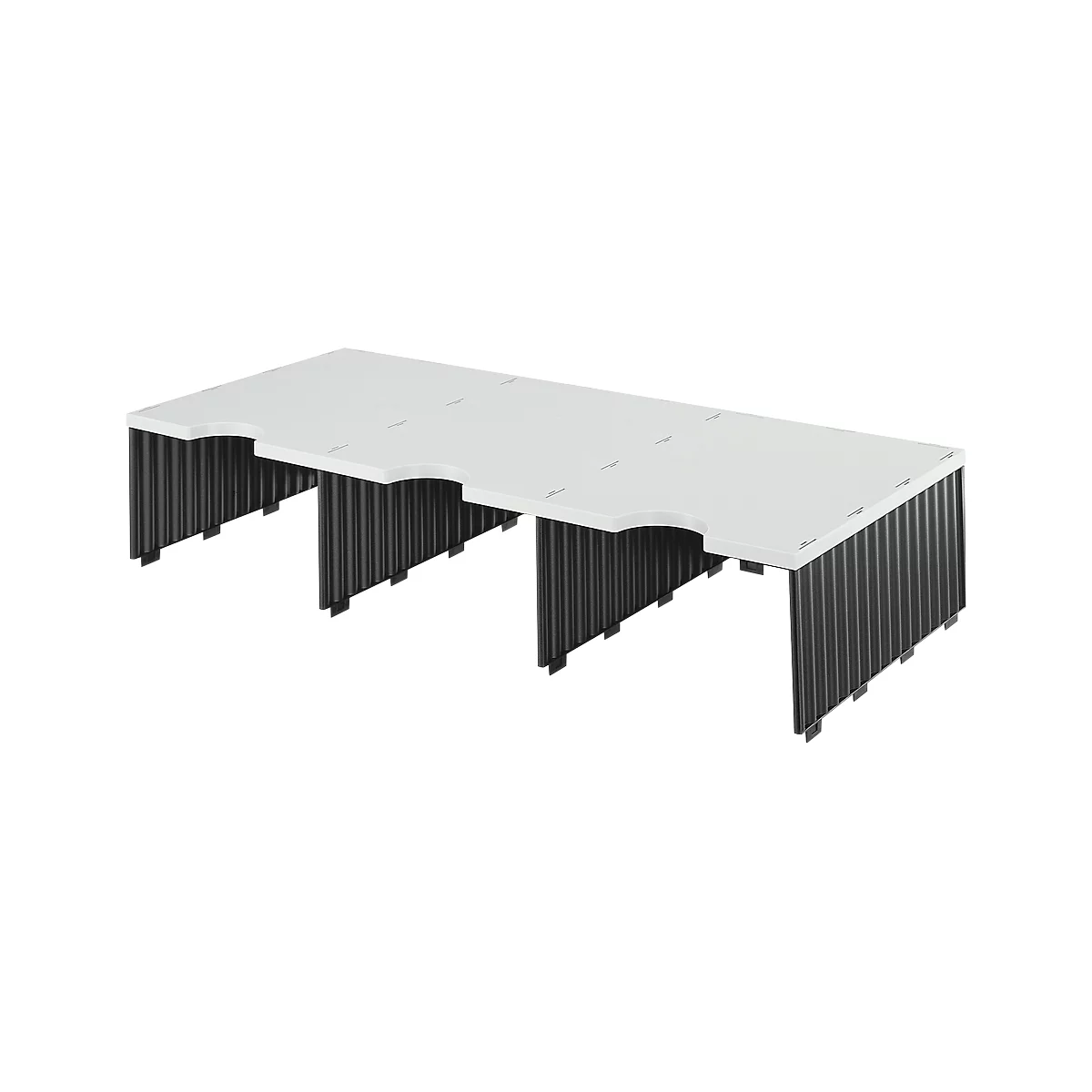 Station de tri styrodoc Jumbo styro®, format C4, 1 étage/3 rangées/3 compartiments, noir