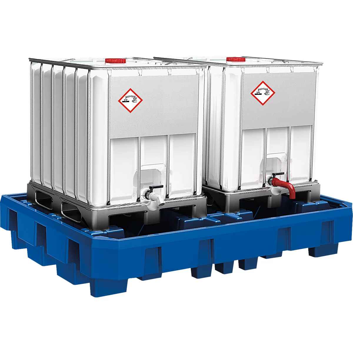 Station IBC/KTC, en polyéthylène, accessible par le dessous, avec zone de remplissage