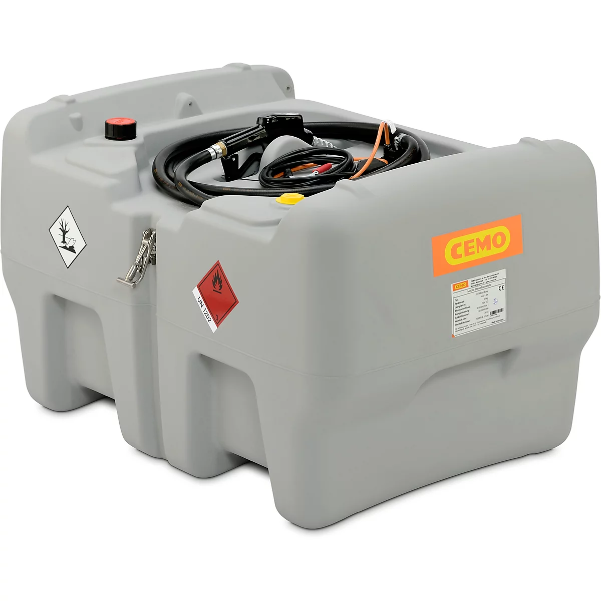 Station-service mobile CEMO à raccord rapide et couvercle à charnière 440l, en polyéthylène, à simple paroi, L 118 x P 80 x H 71 mm