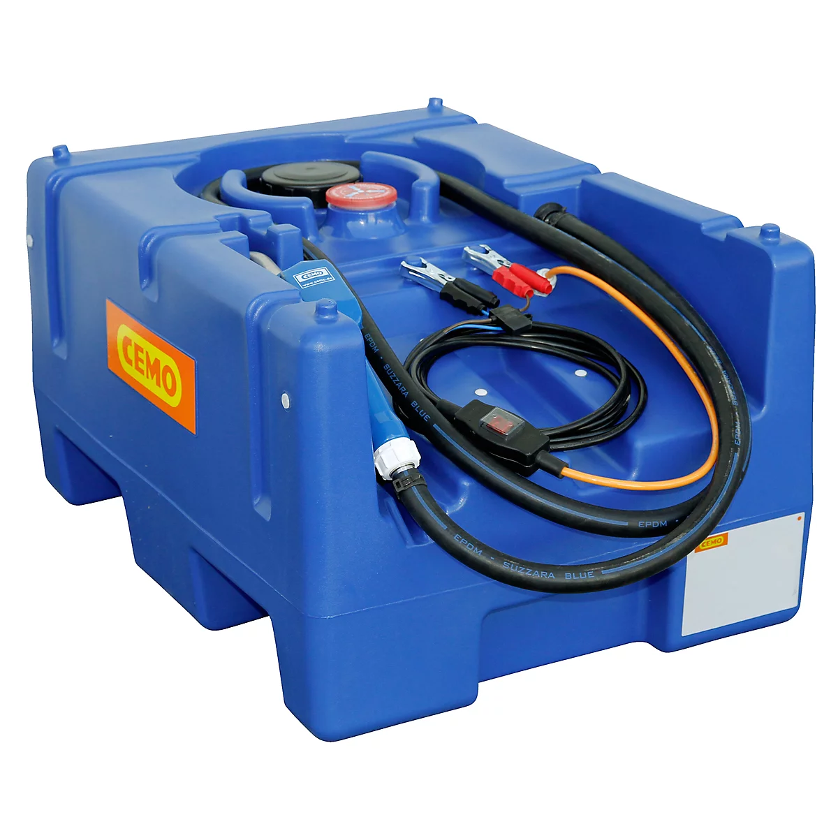 Station-service mobile CEMO Blue-Mobil EASY, avec pompe submersible CENTRI SP30 12 V, réservoir de 125 l pour AdBlue®, L 800 x P 600 x H 450 mm