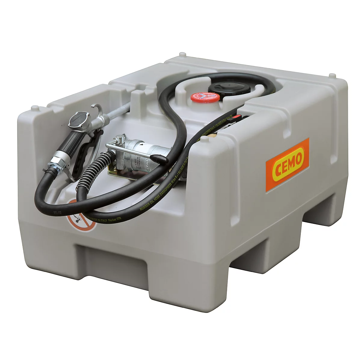 Station-service mobile CEMO DT-Mobil Easy, pompe à main et buse 125l, polyéthylène, simple paroi, L 800 x P 600 x H 450 mm