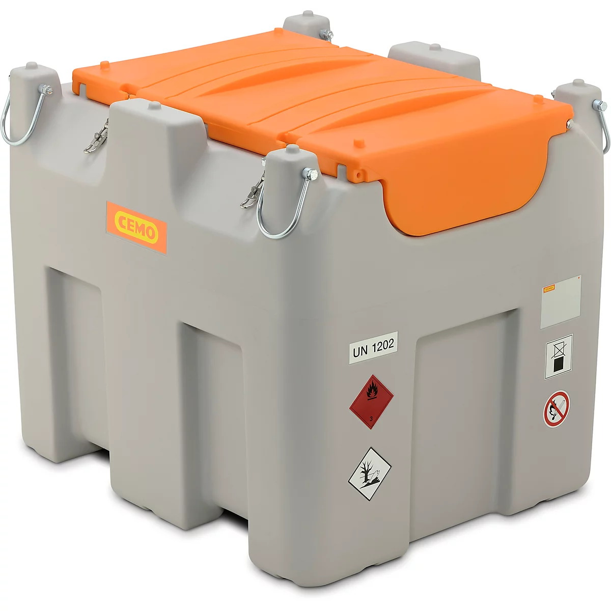 Station-service mobile CEMO DT-Mobil Easy Premium, pompe électrique Cematic Duo 24/12 V, réservoir diesel, 980 l, L 1270 x P 1070 x 1120 mm