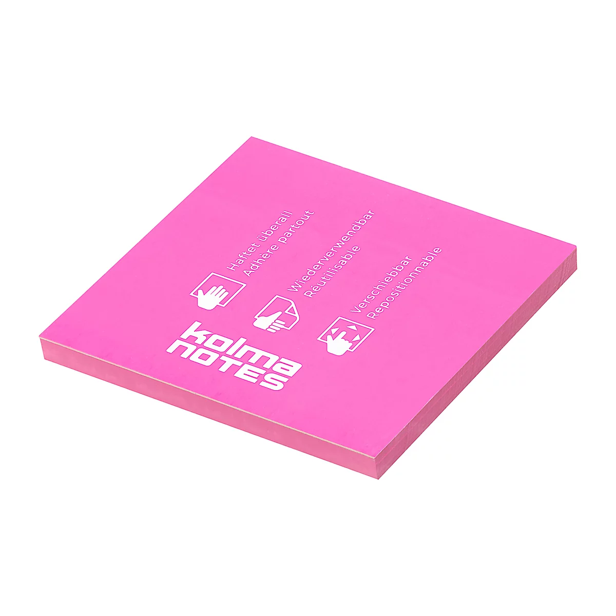 Statische Notizzettel Kolma Notes, 76 x 76 mm, 100 Blatt, berry