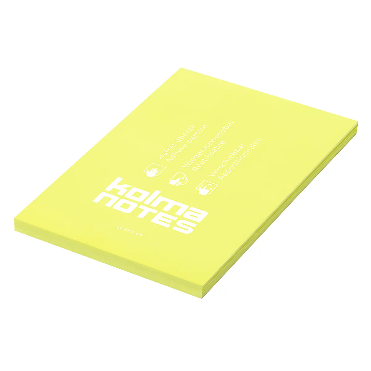 Statische Notizzettel Kolma Notes, A6 100 Blatt, gelb