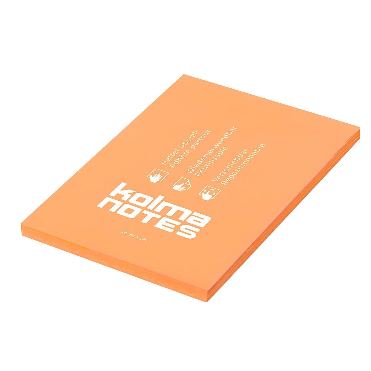 Statische Notizzettel Kolma Notes, A6 100 Blatt, orange