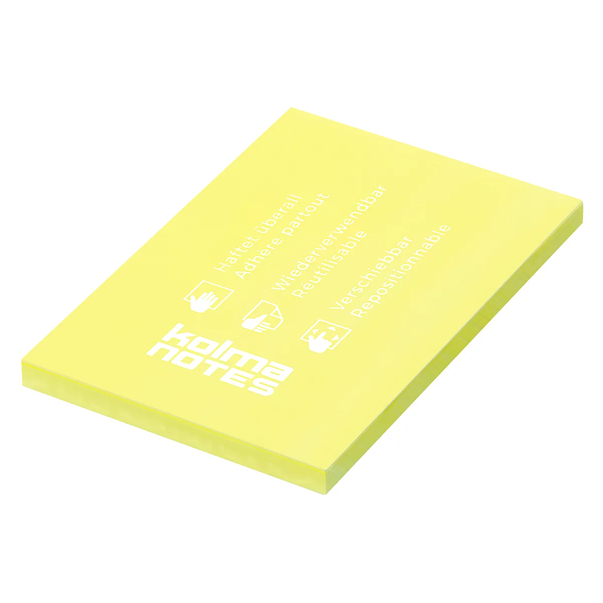 Statische Notizzettel Kolma Notes, A7, 100 Blatt, gelb