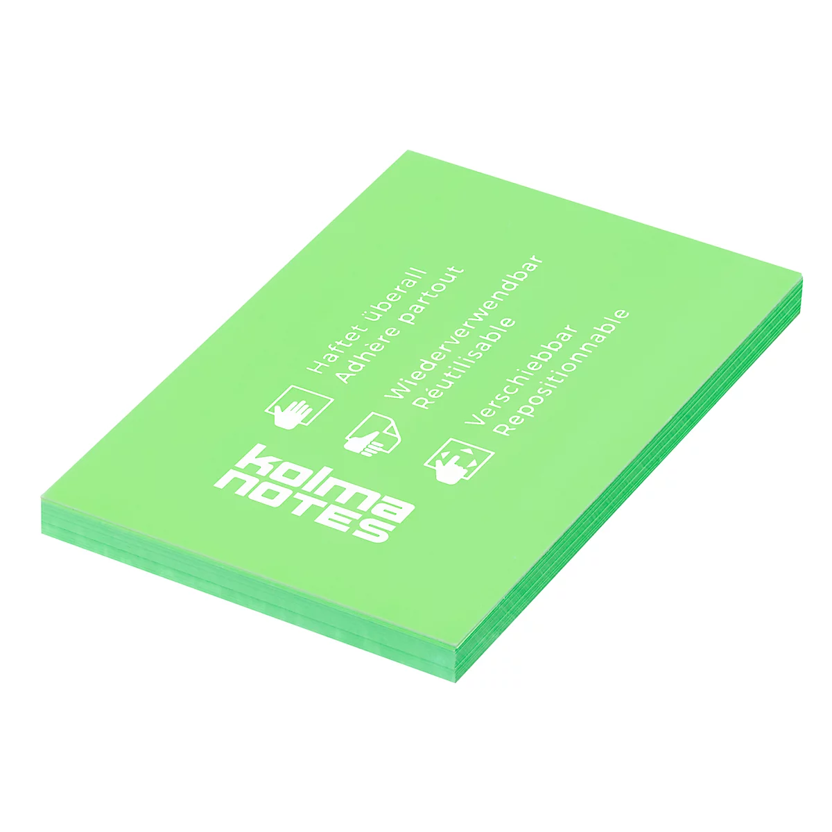Statische Notizzettel Kolma Notes, A7 100 Blatt, grün