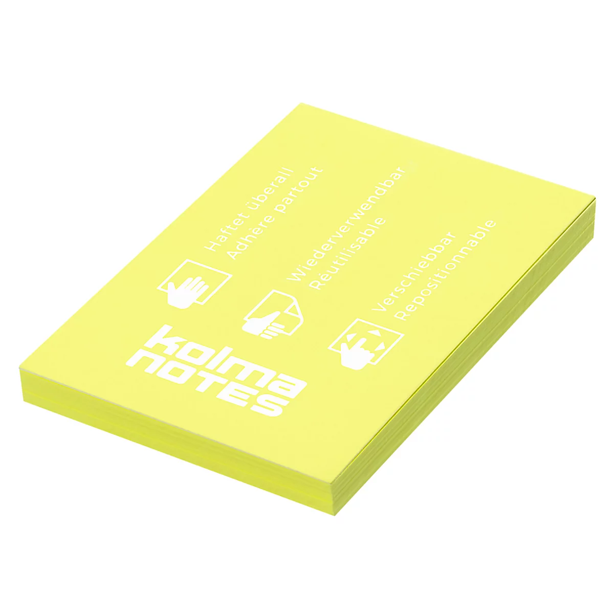 Statische Notizzettel Kolma Notes, A8, 100 Blatt, gelb