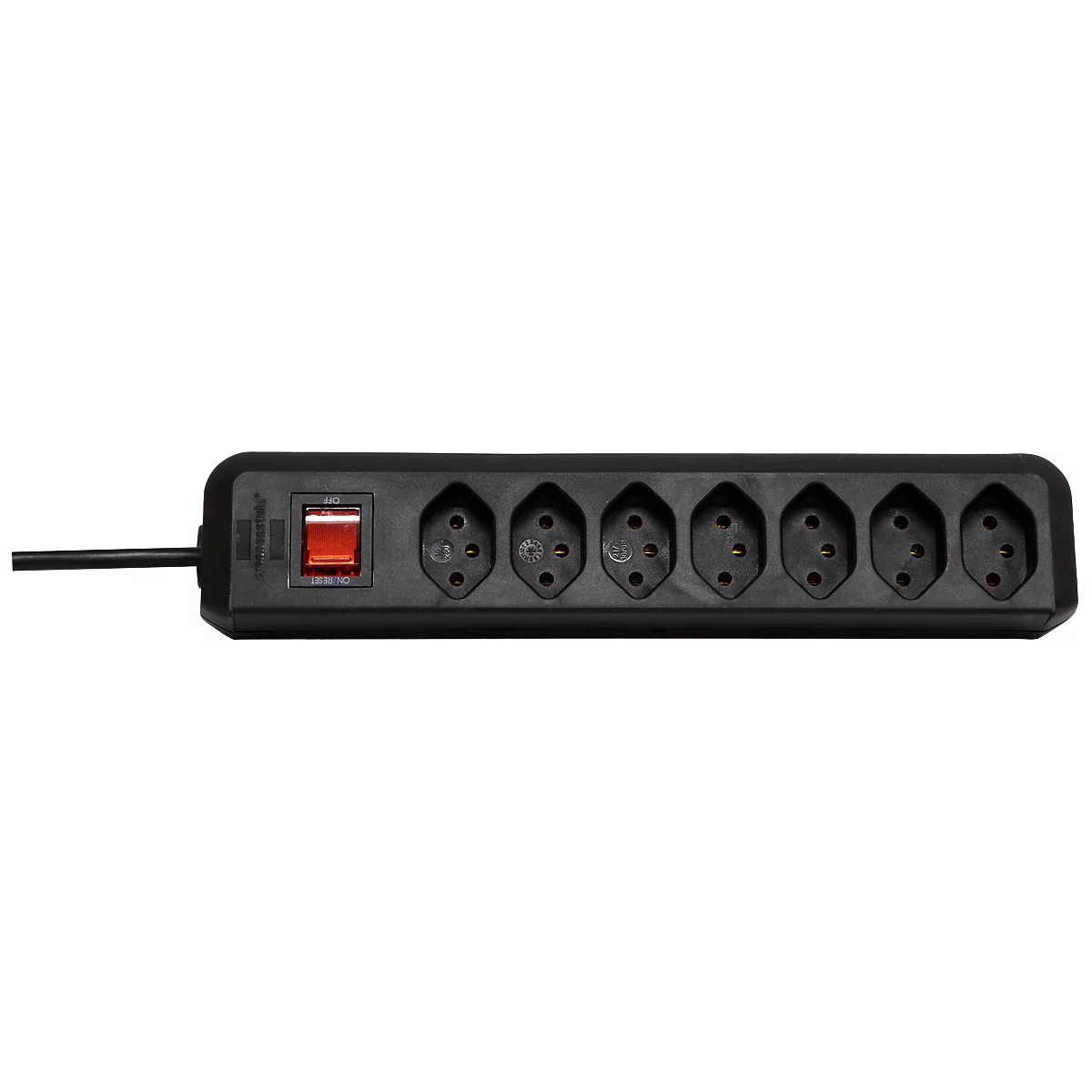 Steckdosenleiste brennenstuhl® cleverLINE, 7-fach, bis 2300 W, mit beleuchtetem Schalter, IP20, Kabellänge 2 m, Kunststoff, schwarz