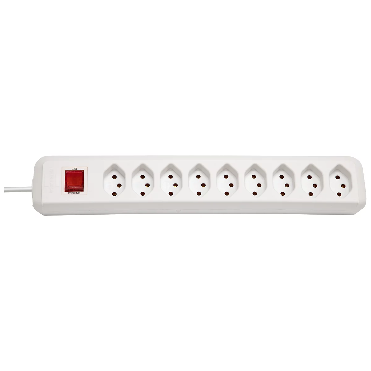Steckdosenleiste brennenstuhl® cleverLINE, 9-fach, bis 2300 W, mit beleuchtetem Schalter, IP20, Kabellänge 2 m, Kunststoff, weiss