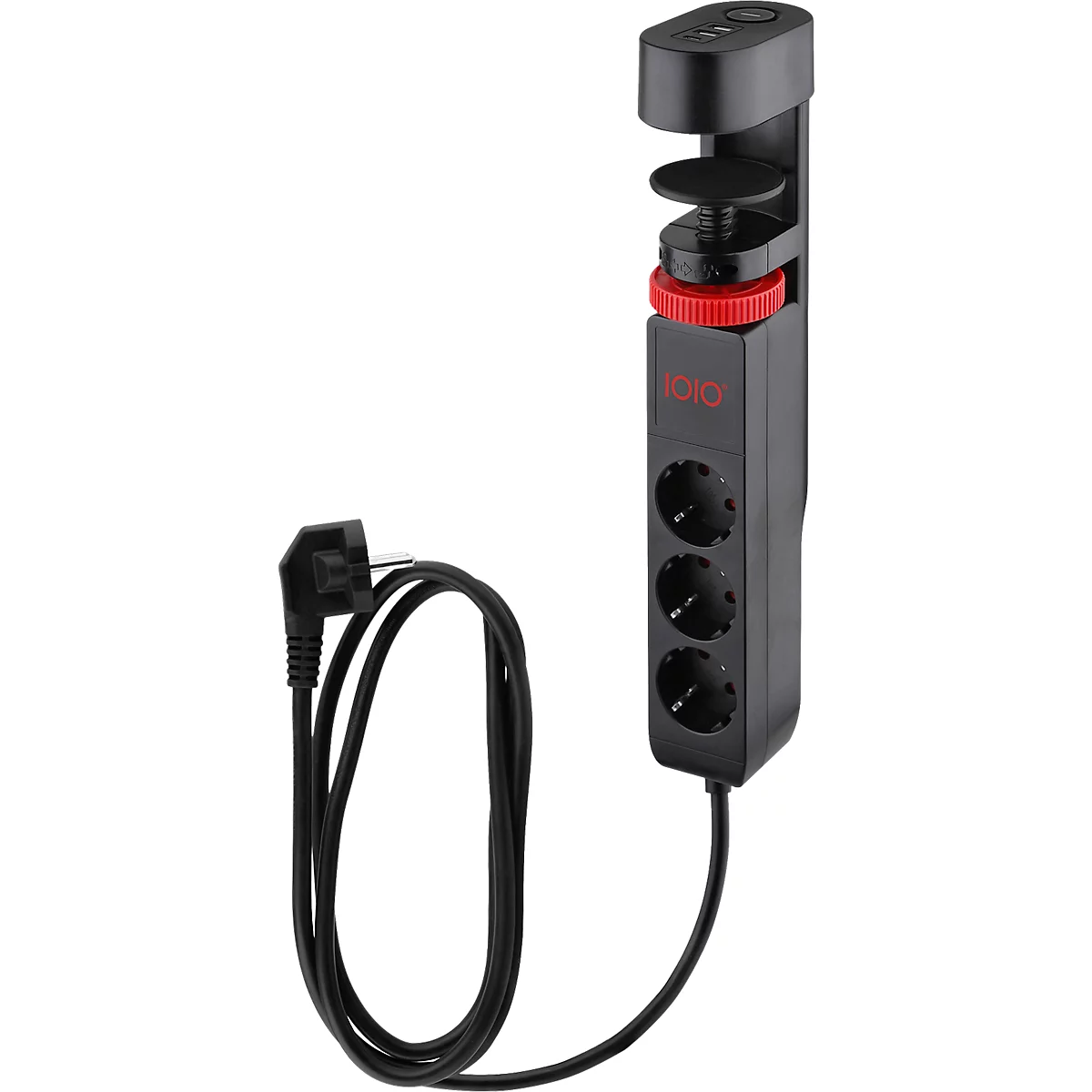 Steckdosenleiste Olympia IOIO SL 3000, 3-fach + 2 x USB-A und 1 x USB-C, Kabellänge 1,5 m, Polypropylen, schokobraun