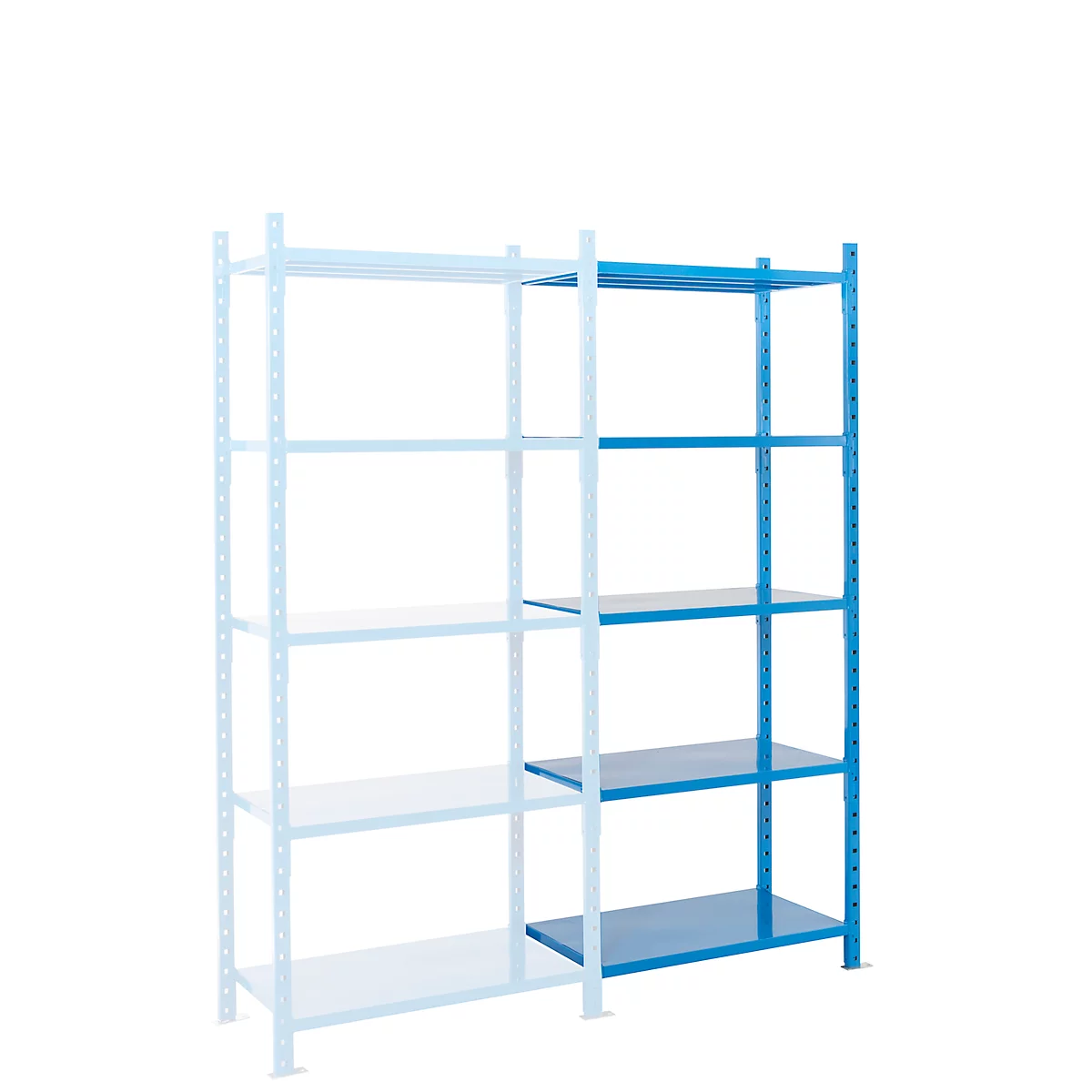 Steckregal-Anbaufeld, m. 5 Stahlblechböden, B 1010 x T 600 x H 2500 mm