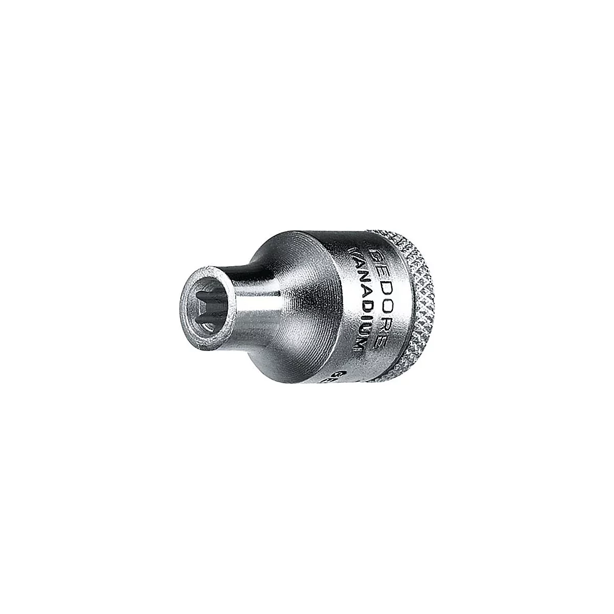 Nahaufnahme eines silberfarbenen Schraubschlüssels mit dem Aufdruck "GEDORE VANADIUM".