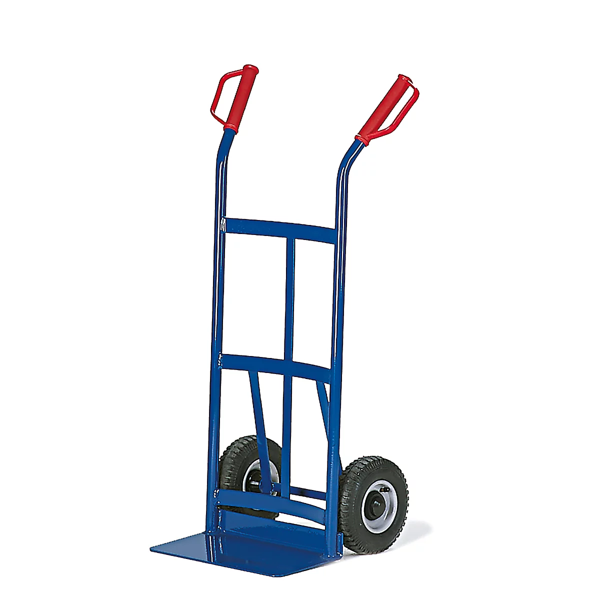 Steekwagen met gebogen achterkant, draagvermogen 200 kg, volrubberen banden