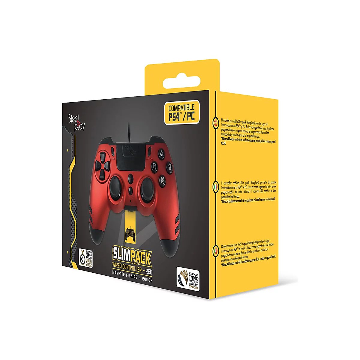 Steelplay Slim Pack - Game Pad - kabelgebunden - Rubinrot - für PC, Sony PlayStation 3, Sony PlayStation 4