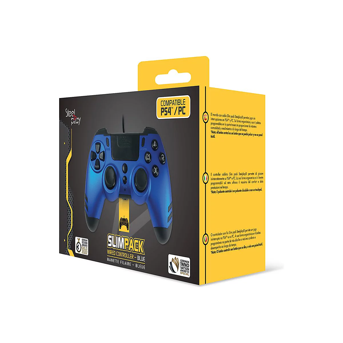 Steelplay Slim Pack - Game Pad - kabelgebunden - Saphirblau - für PC, Sony PlayStation 3, Sony PlayStation 4