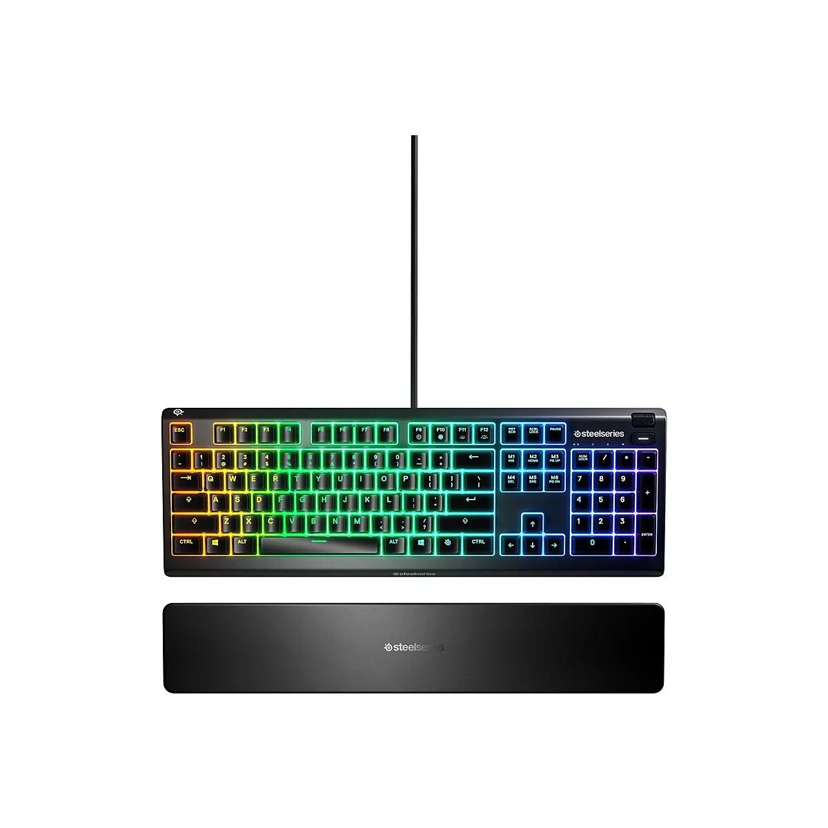 SteelSeries Apex 3 - Tastatur - Hintergrundbeleuchtung - USB - Tastenschalter: Whisper Quiet Gaming Switch