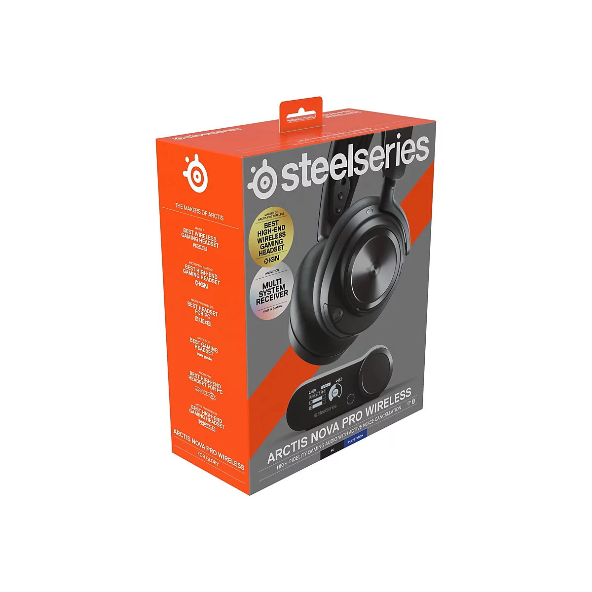 SteelSeries Arctis Nova Pro Wireless - Headset - ohrumschließend - Bluetooth / 2,4 GHz Funkfrequenz - kabellos - aktive Rauschunterdrückung