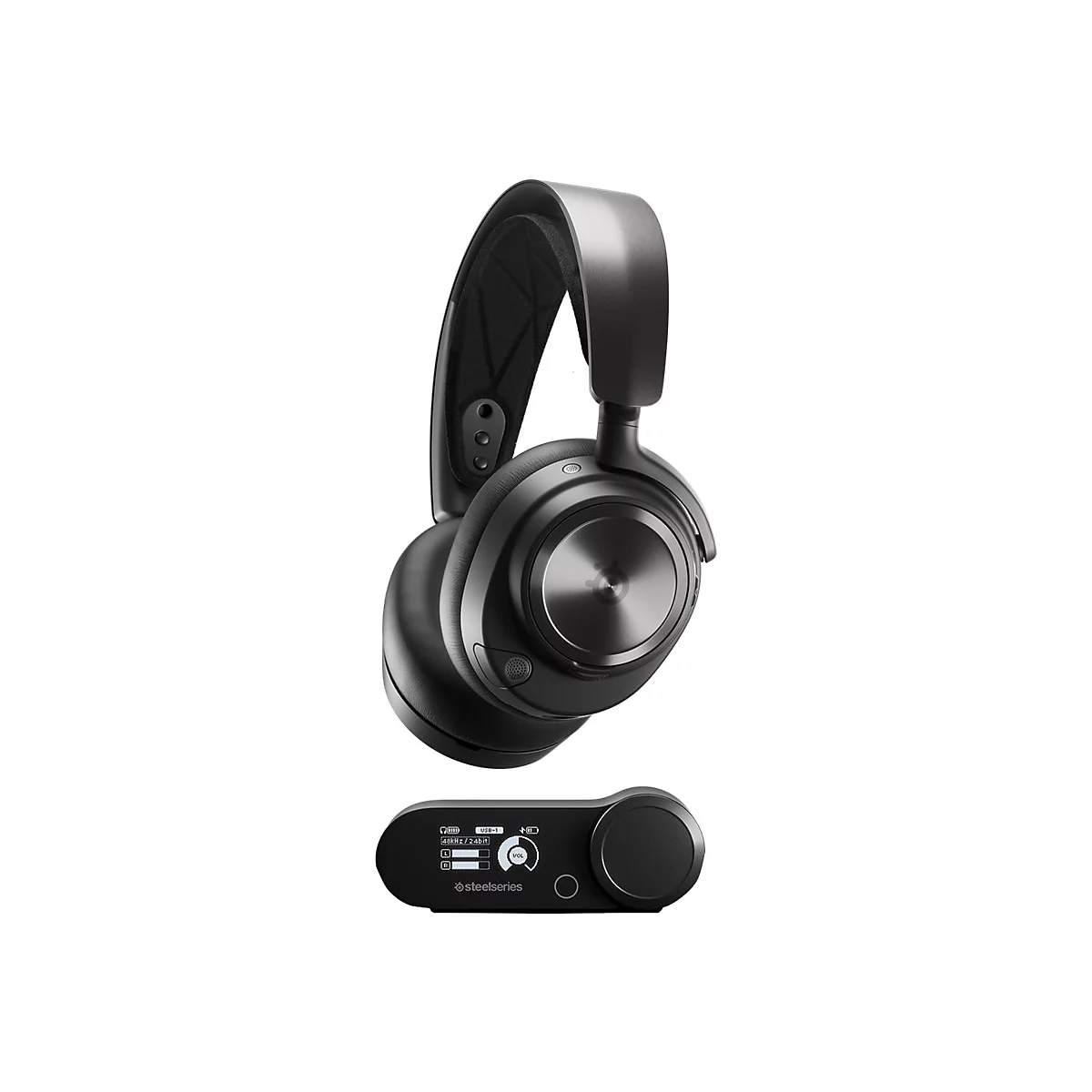 SteelSeries Arctis Nova Pro Wireless - Headset-System - ohrumschließend - Bluetooth / 2,4 GHz Funkfrequenz - kabellos - aktive Rauschunterdrückung