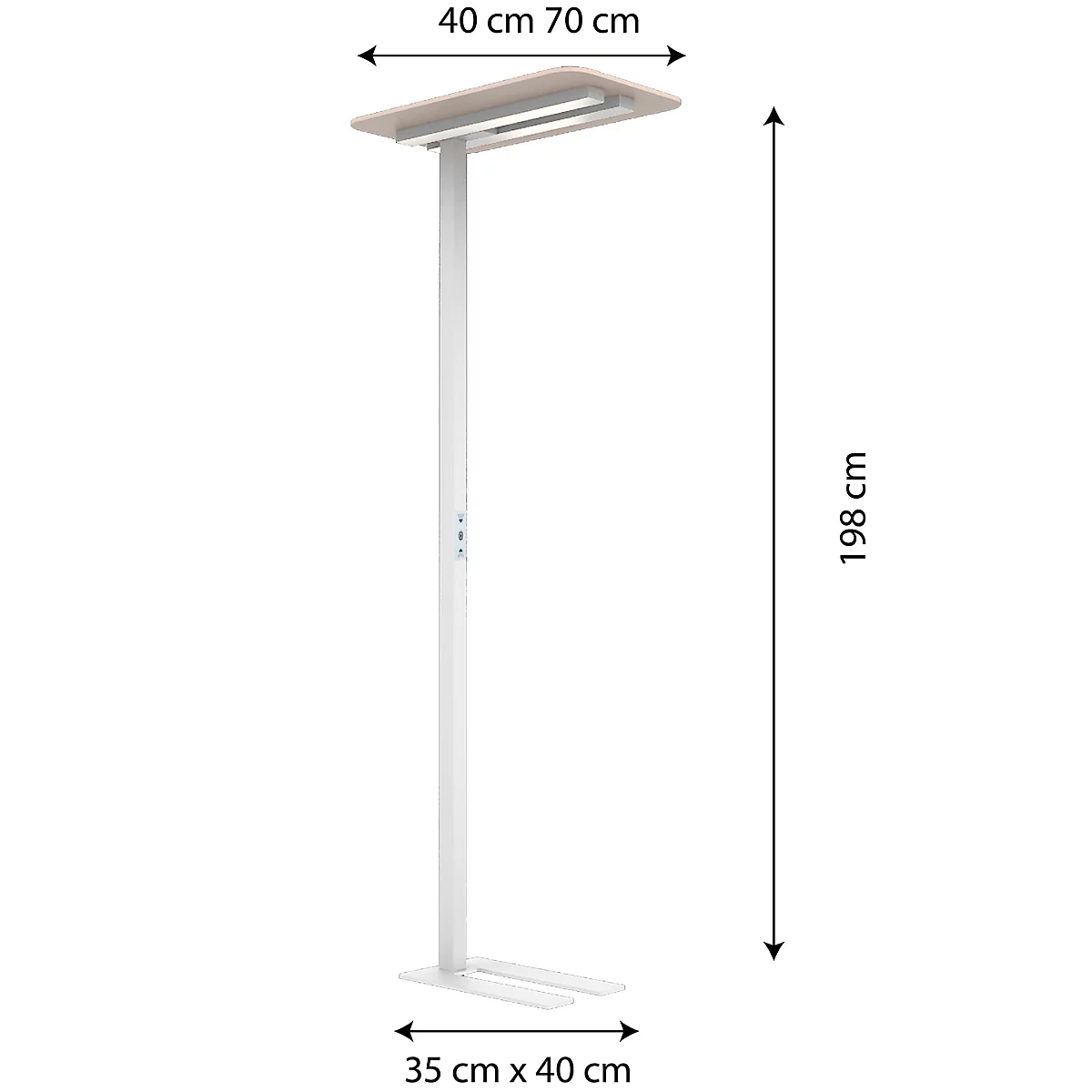 Stehleuchte UNILUX NEXUS LED, Sensortechnik, 4000 K, 40000 Stunden, für bis zu 2 Arbeitsplätze, Sockel, weiß 