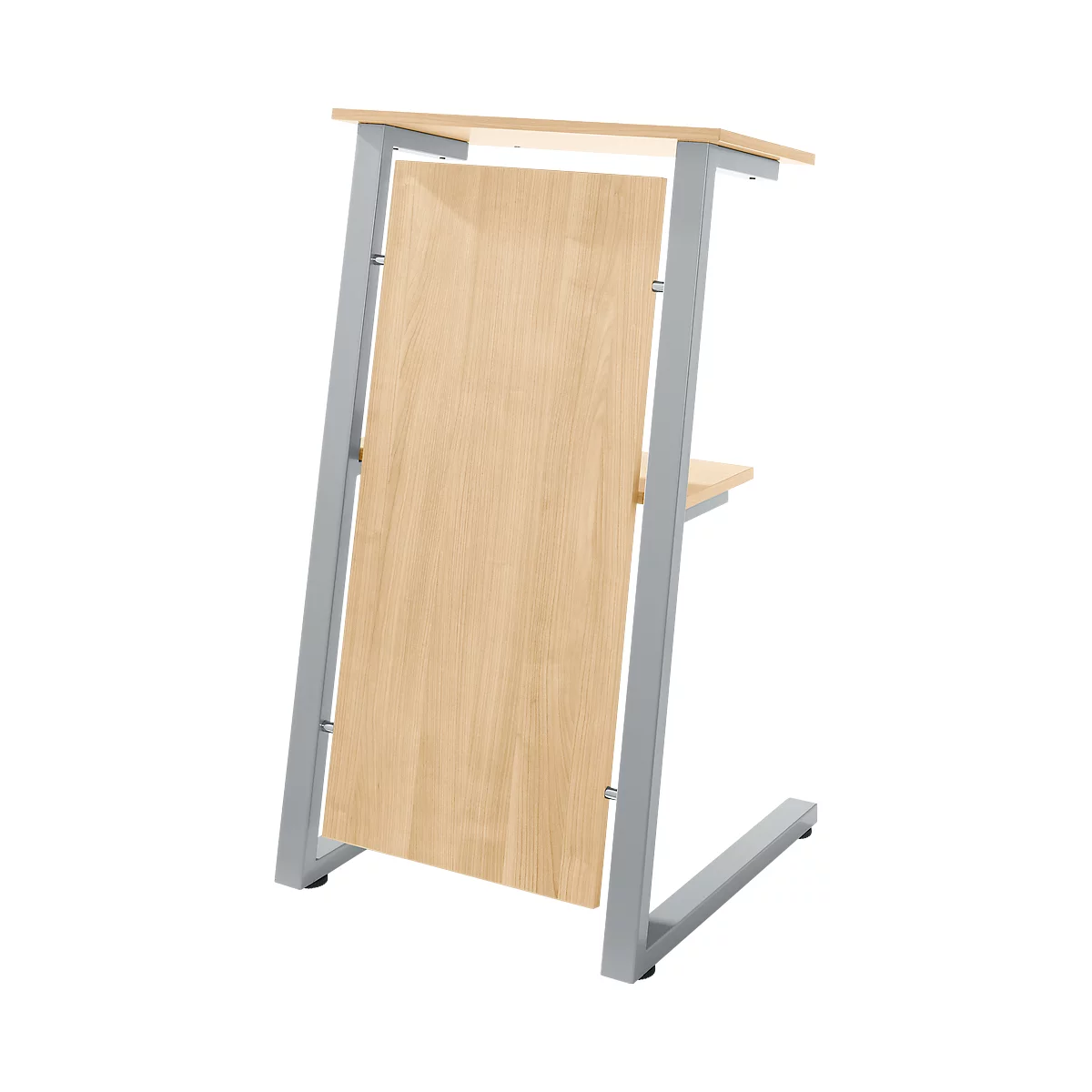 Stehpult SSI Schäfer, Stahlrohr/Spanplatte, B 590 x T 620 x H 1120/1060 mm, Ahorn