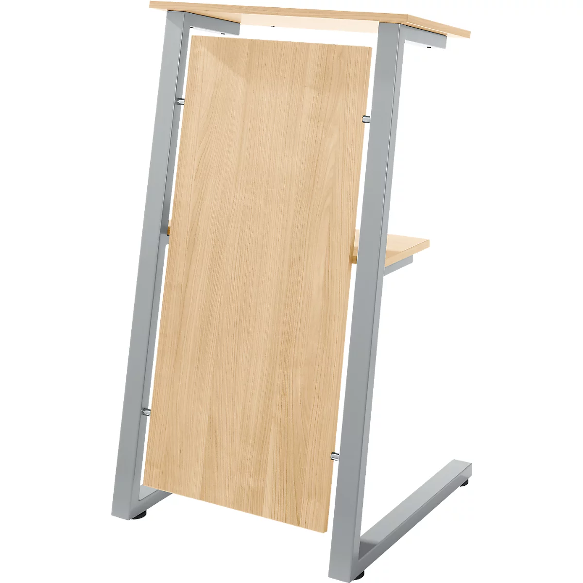 Stehpult SSI Schäfer, Stahlrohr/Spanplatte, B 590 x T 620 x H 1120/1060 mm, Eiche