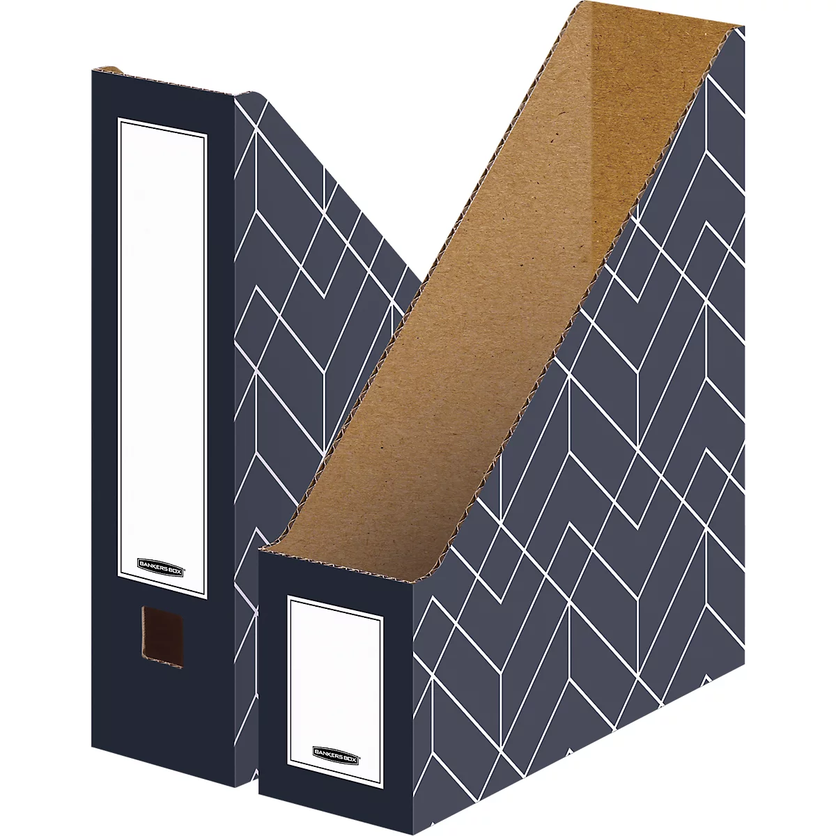 Stehsammler BANKERS BOX® Décor, FSC®-zertifizierter Karton, L 237 x B 106 x H 303 mm, für DIN A4 Formate, mitternachtsblau, 5 Stück